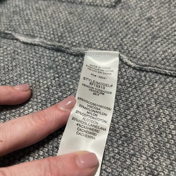 Splendid Collection Wool Cashmere Blend Gray Camo Double Breast Sweater Sz XS - Picture 4 of 5